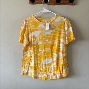 NWT Conversations by Anthropologie Yellow Sailboat Graphic T Shirt size S